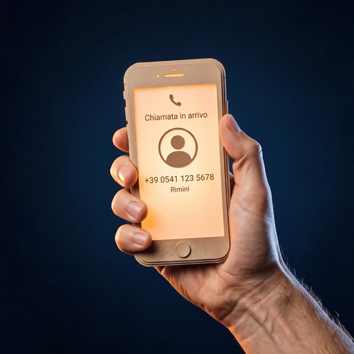 Lo stesso telefono di carta, intatto, che risponde con una luce calda